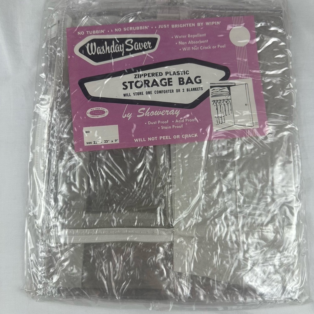 Washday Saver Zippered‎ Plastic Storage Bag Comforter Blanket Storage Showeray